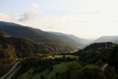 Scenic view of mountains against sky