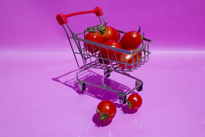 Red chili peppers in basket