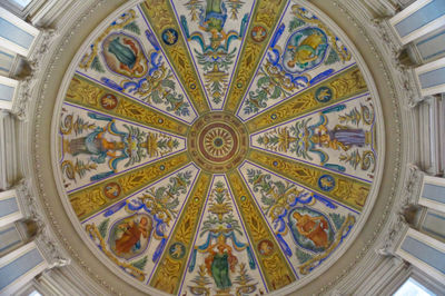 Low angle view of ornate ceiling of building