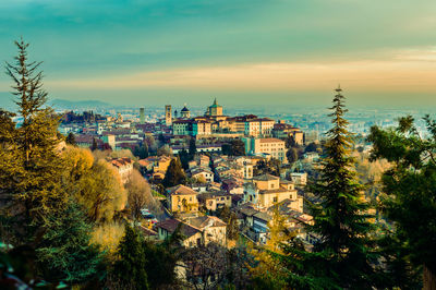 High angle view of city