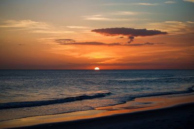 Scenic view of sea at sunset