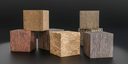 Close-up of wooden blocks on black background