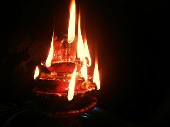 Close-up of illuminated candle