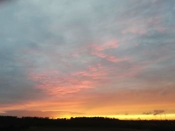 Scenic view of dramatic sky during sunset