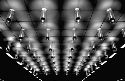 Low angle view of illuminated lamp post