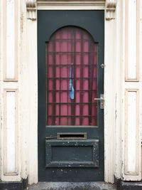 Closed door of building