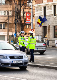 People on street in city