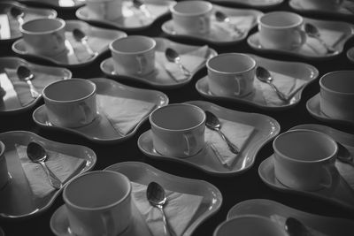 Full frame shot of coffee cups