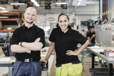 Portrait of female student with teacher in training class