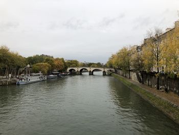 Bridge over river against sky