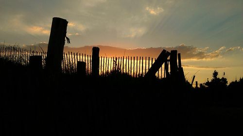 Silhouette landscape at sunset