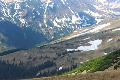 Scenic view of snowcapped mountains