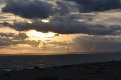 View of sea against cloudy sky