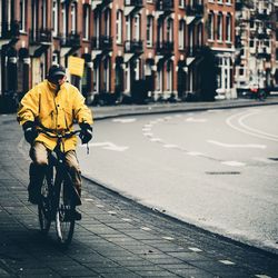 Man riding bicycle