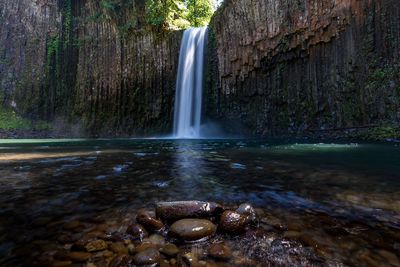 Scenic view of waterfall in oregon