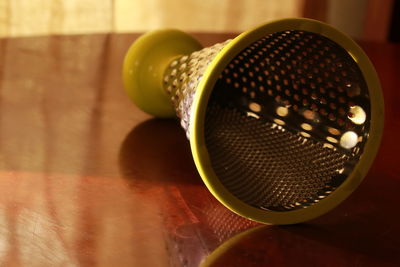 High angle view of drink on table