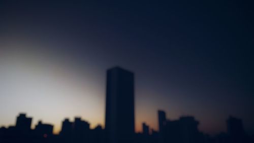 View of buildings at sunset