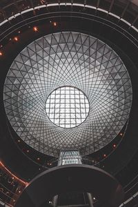 Low angle view of illuminated ceiling