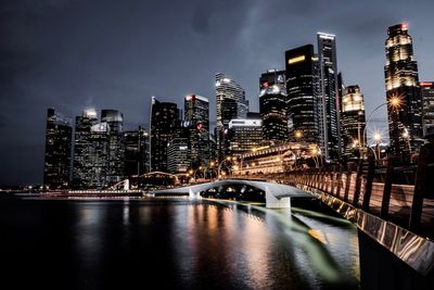 Illuminated city at night