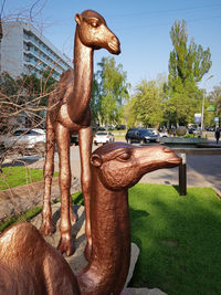 View of an animal sculpture