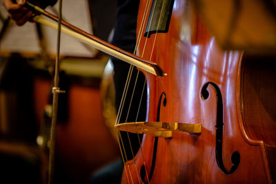 Close-up of cello