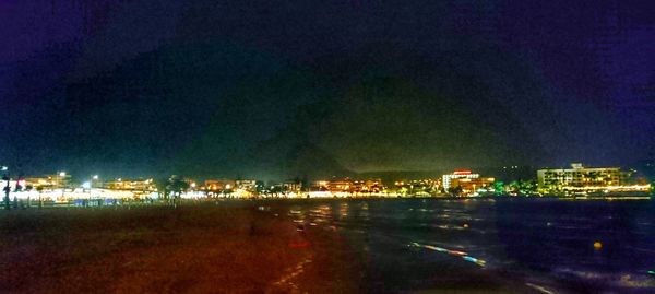 Illuminated city at night