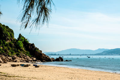 Scenic view of beach against sky