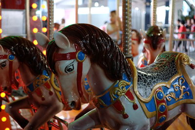 Close-up of carousel in amusement park