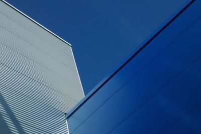 Exterior of modern building against clear blue sky