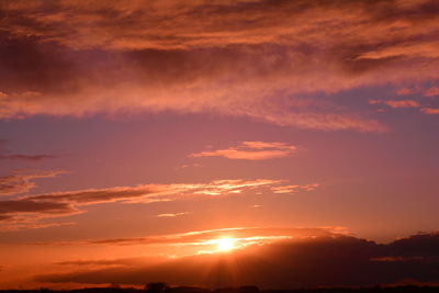 Scenic view of dramatic sky during sunset