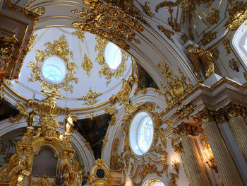 Low angle view of patterned ceiling