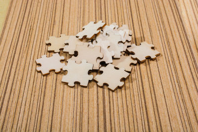 High angle view of decorations on table