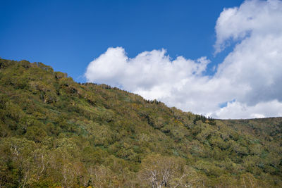 Low angle view of mountain against sky