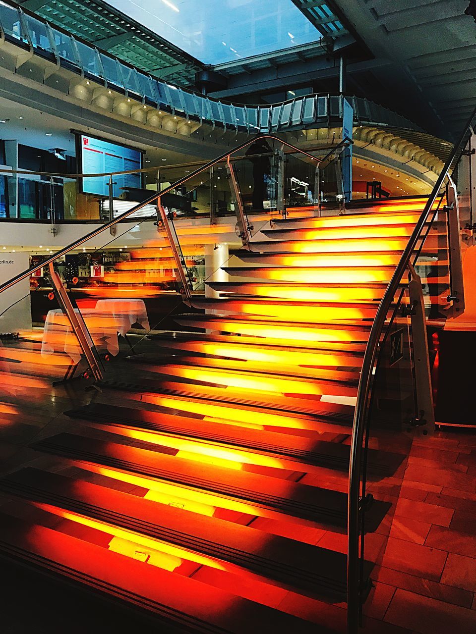 HIGH ANGLE VIEW OF STEPS IN SUNLIGHT