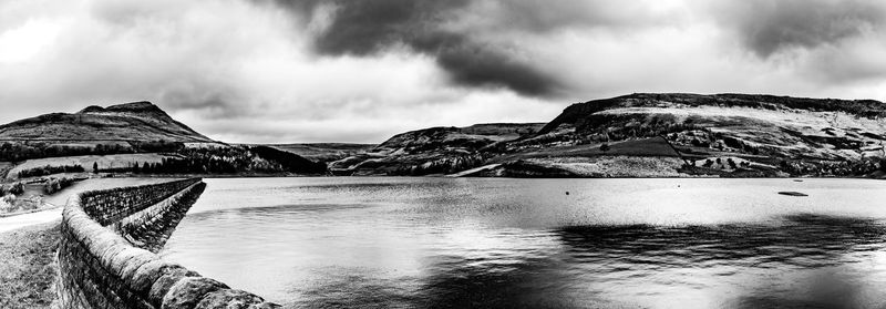 Scenic view of frozen lake against sky