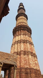 Low angle view of historical building against clear sky