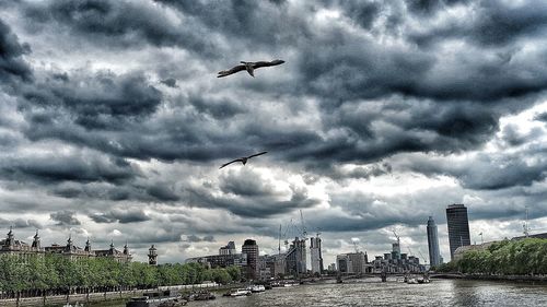 Cloudy sky over city