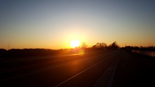 View of road at sunset