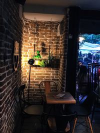 Chairs and table in illuminated room