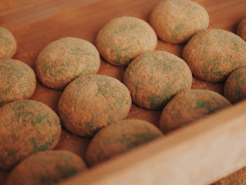 Close-up of macaroons on table