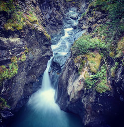 Scenic view of waterfall