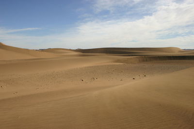 View of sand dunes in a desert