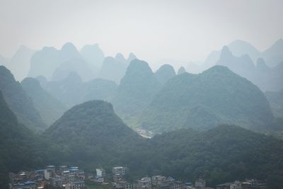 Scenic view of mountains against clear sky