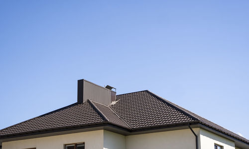 Low angle view of building against clear sky