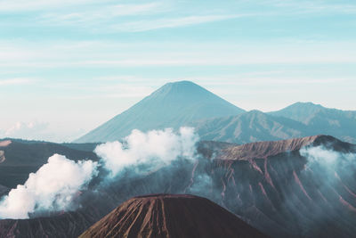 Scenic view of volcanic mountains