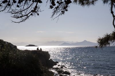 Scenic view of river against sky on sunny day