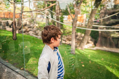 Boy looking at camera