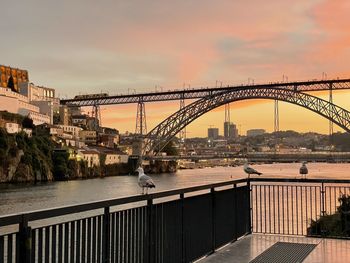 Bridge over river against sky