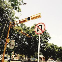 Sign board on road