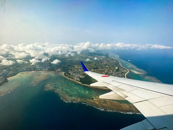 Aerial view of sea against sky